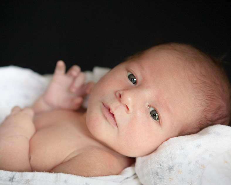 Newborn baby awake