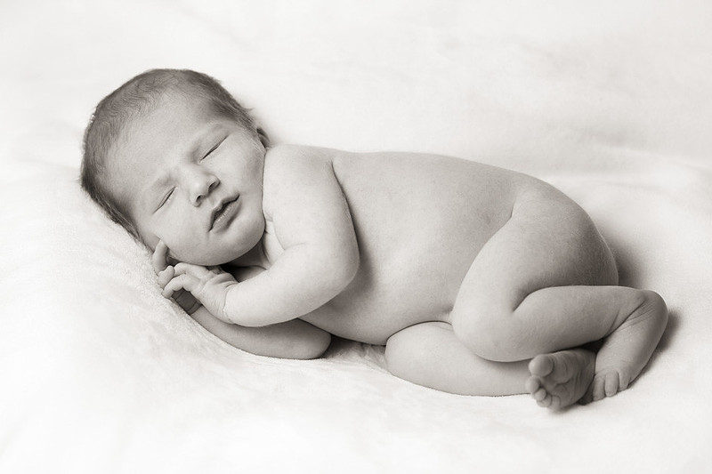 Naked newborn baby