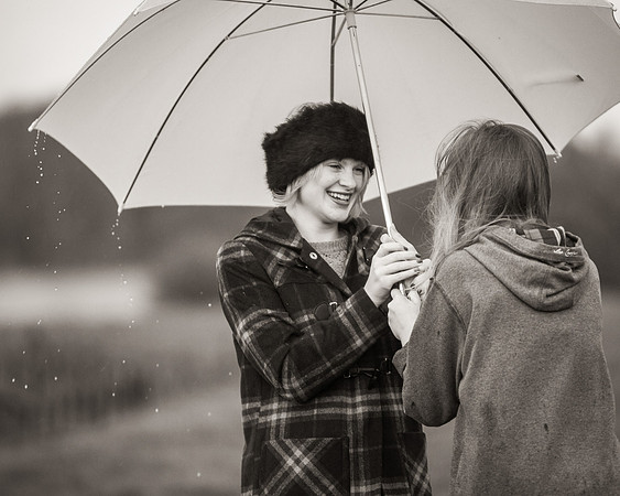 Family photography in the rain